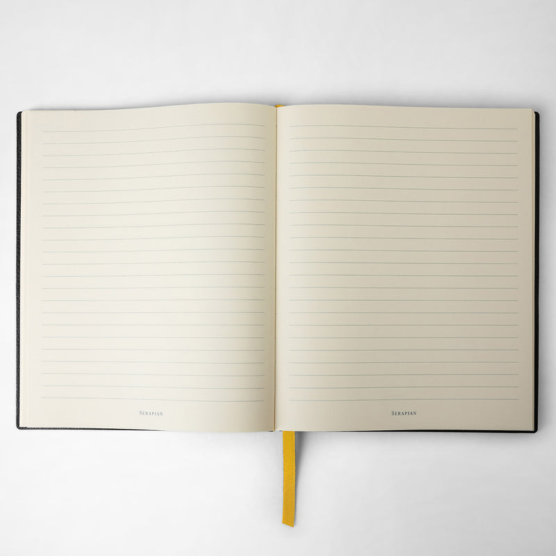 Serapian Large notebook in cachemire leather black Vendita Economica