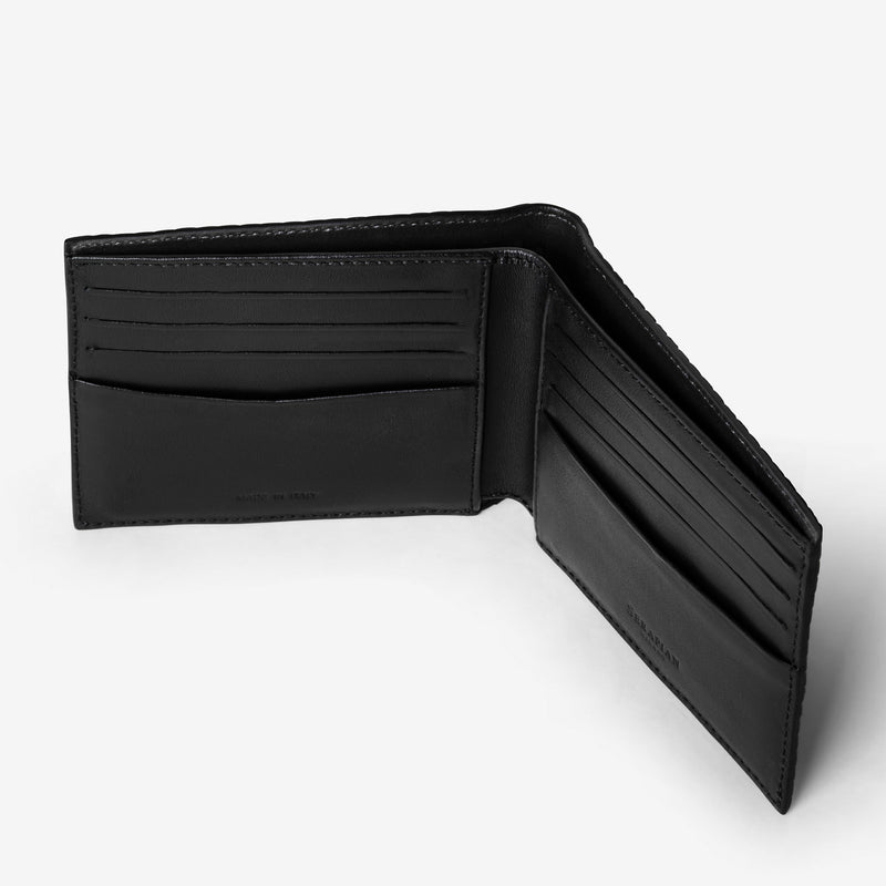 Serapian Portafoglio per 8 carte in stepan nero-nero eclissi Fino Al -60%