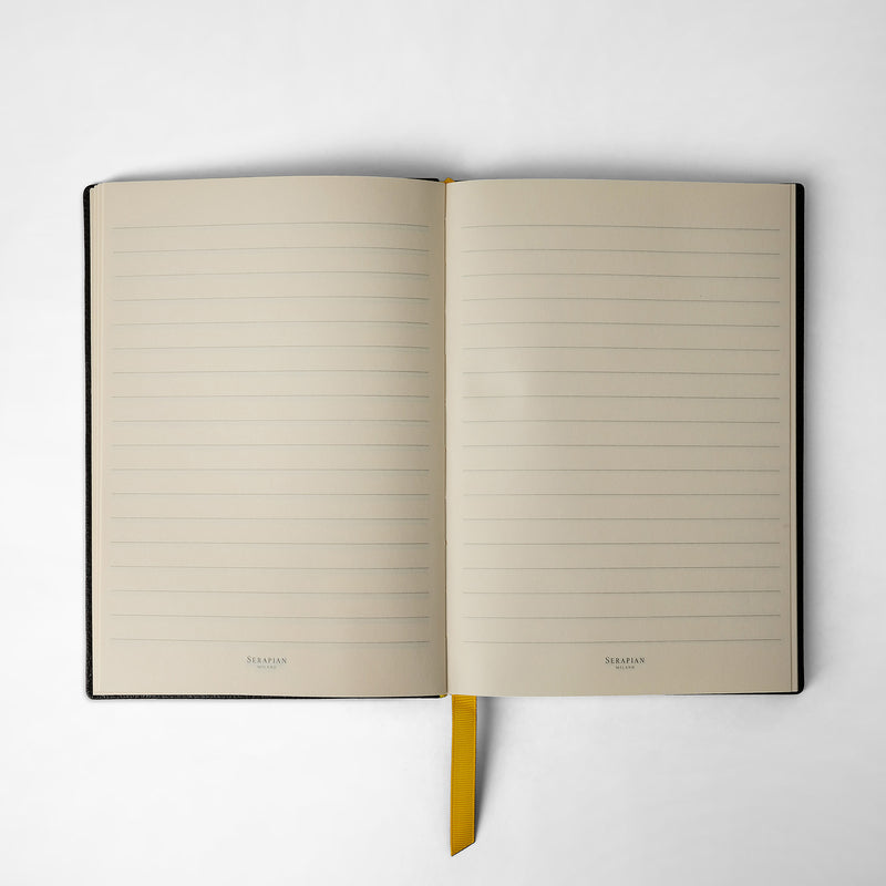 Serapian Notebook in cachemire leather black Convenienza