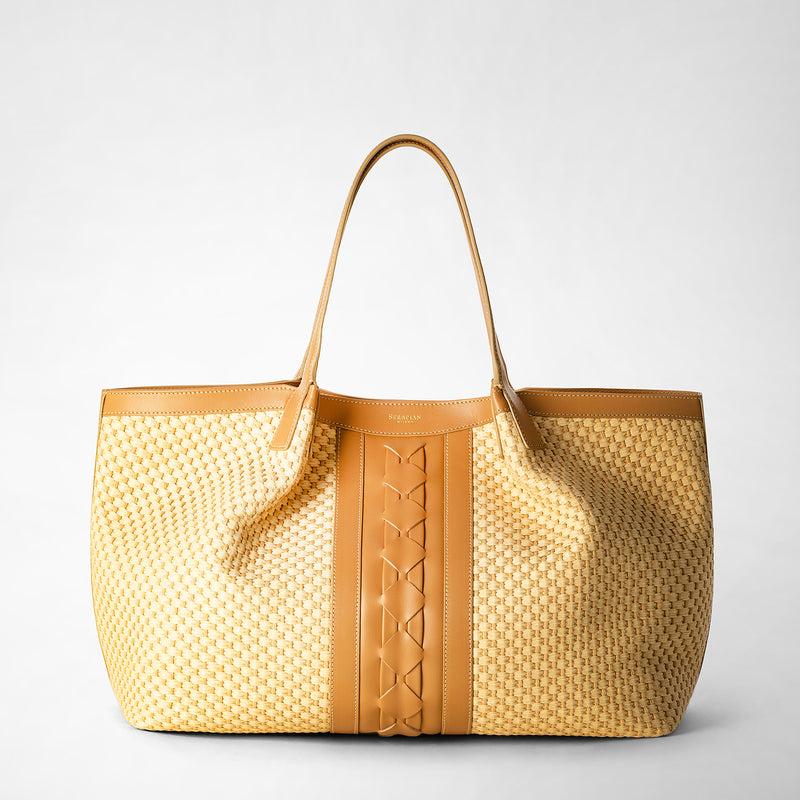 Serapian TOTE BAG SECRET IN RAFIA E PELLE SETA Pezzi Unici