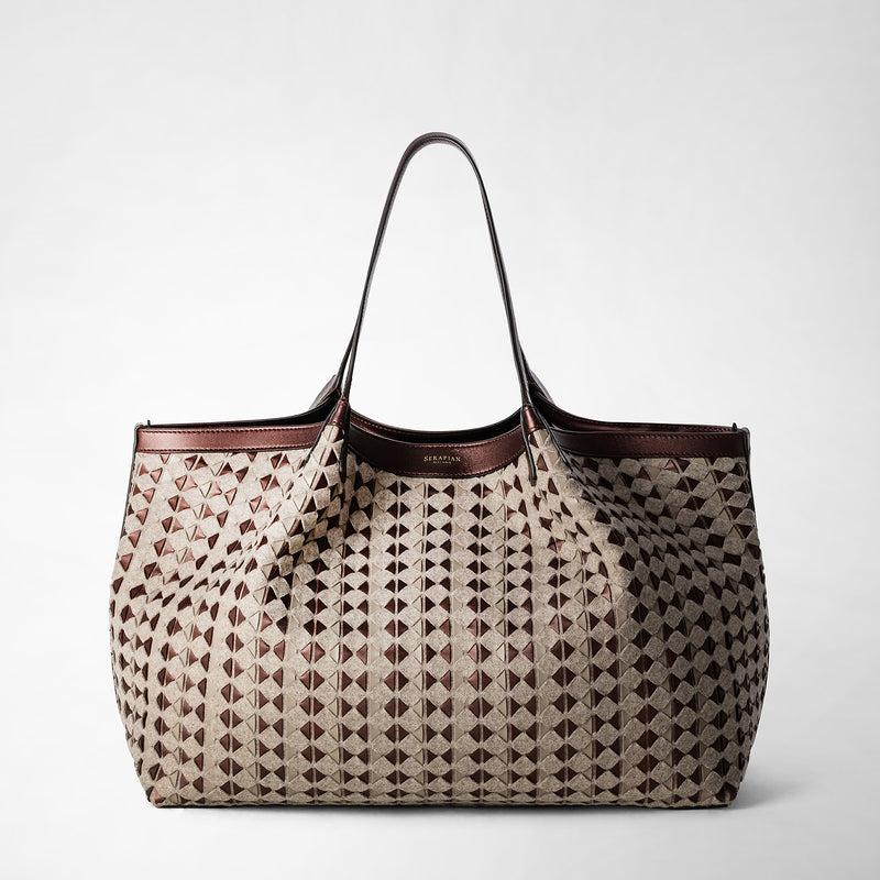 Serapian TOTE BAG SECRET IN LANA E MOSAICO Consegna Veloce
