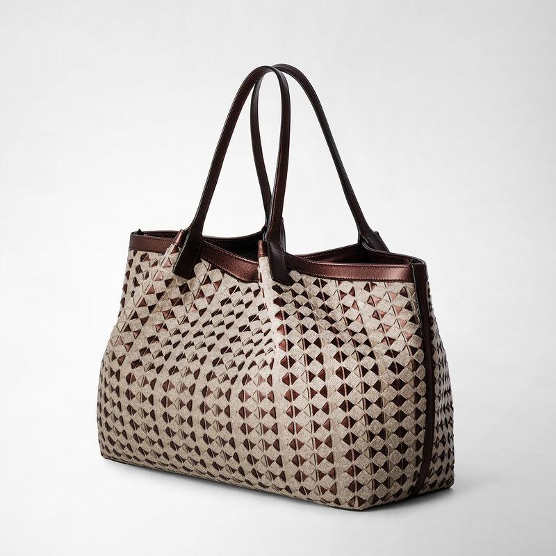 Serapian TOTE BAG SECRET IN LANA E MOSAICO Consegna Veloce