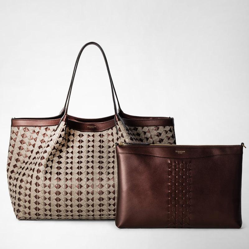 Serapian TOTE BAG SECRET IN LANA E MOSAICO Consegna Veloce