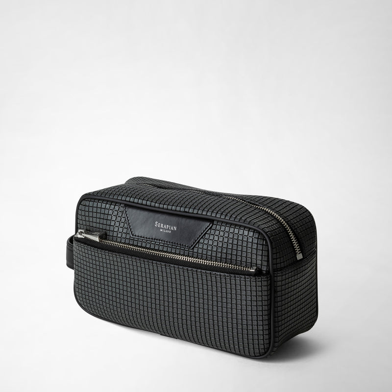 Serapian Trousse da bagno in stepan asfalto-nero In Linea