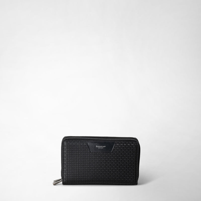 Serapian POCHETTE DA VIAGGIO CON ZIP DOPPIA IN STEPAN Fornitura limitata