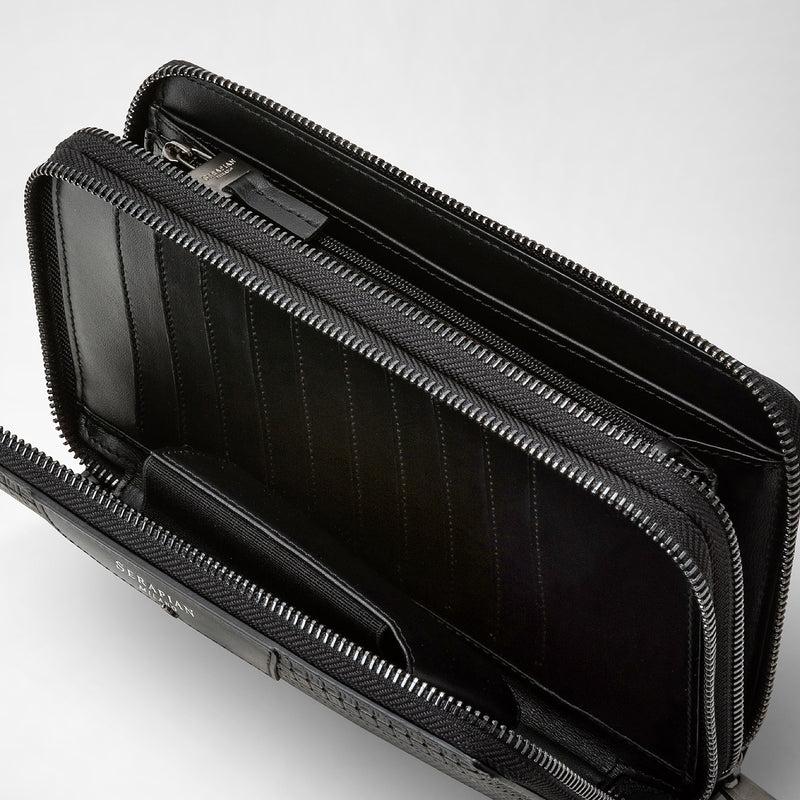 Serapian POCHETTE DA VIAGGIO CON ZIP DOPPIA IN STEPAN Fornitura limitata