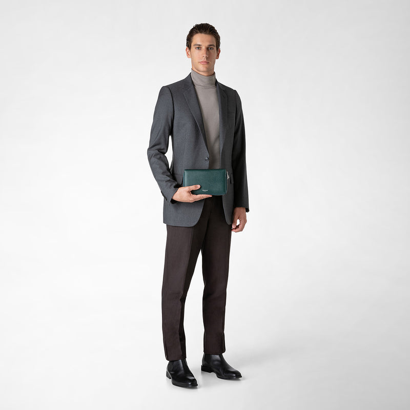 Serapian POCHETTE DA VIAGGIO CON ZIP DOPPIA IN PELLE EVOLUZIONE Offerta esclusiva