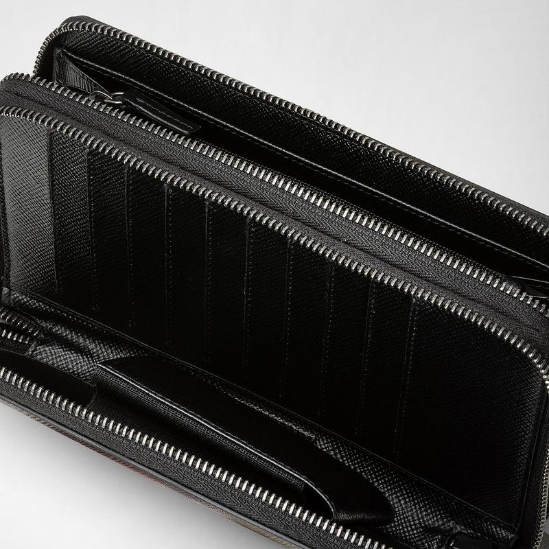 Serapian Pochette viaggio zip doppia pelle evoluzione nero Black Friday