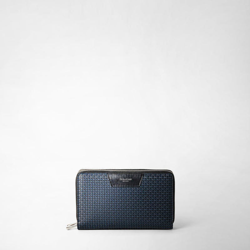 Serapian Pochette da viaggio zip doppia stepan blu oceano-nero Cyber Monday