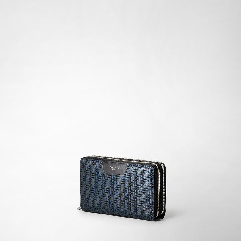 Serapian Pochette da viaggio zip doppia stepan blu oceano-nero Cyber Monday