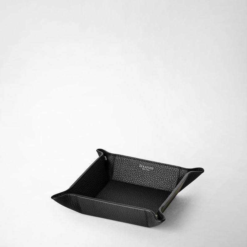 Serapian Svuotatasche in pelle cachemire nero Offerta San Valentino