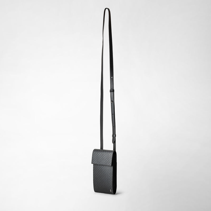 Serapian Custodia per telefono tracolla stepan asfalto-nero Online Outlet