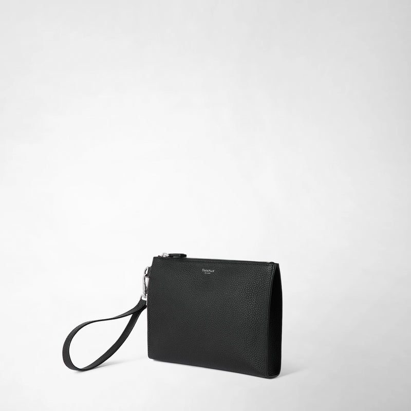 Serapian POCHETTE CON ZIP IN PELLE CACHEMIRE Italia