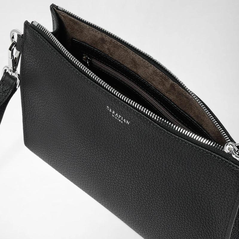 Serapian POCHETTE CON ZIP IN PELLE CACHEMIRE Italia