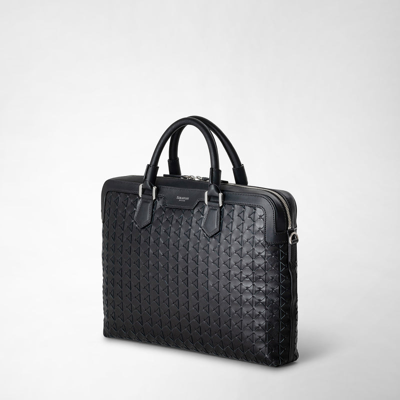 Serapian Extra slim briefcase in mosaico black Online