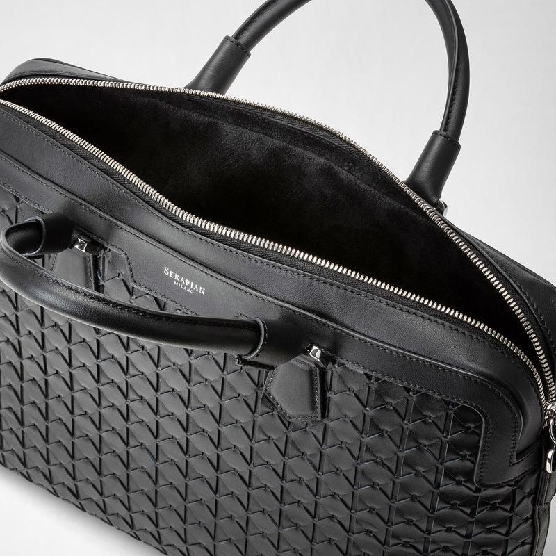 Serapian Extra slim briefcase in mosaico black Online