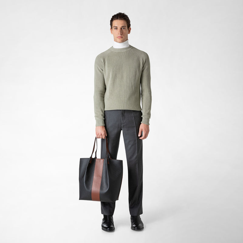 Serapian Borsa shopping vertical secret stepan 72 nero-cuoio Outlet