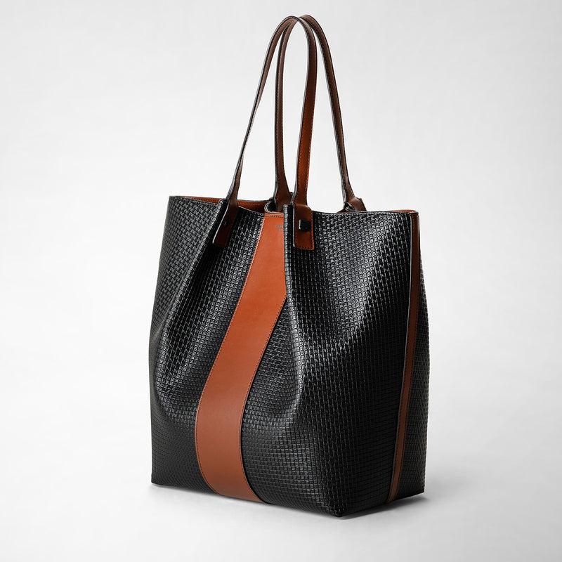Serapian Borsa shopping vertical secret stepan 72 nero-cuoio Outlet
