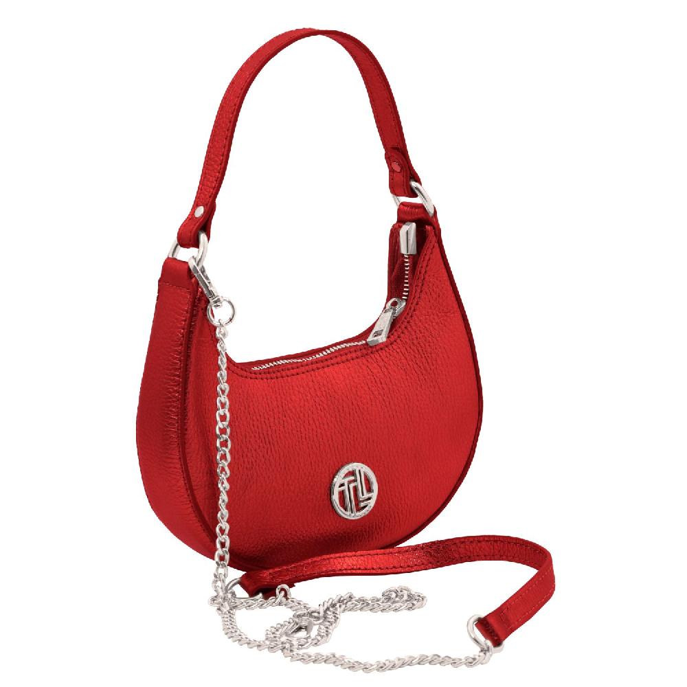 Tuscany Leather Borsa a Mano in Pelle Metallic con Tracolla a Catena Prezzo Ridotto