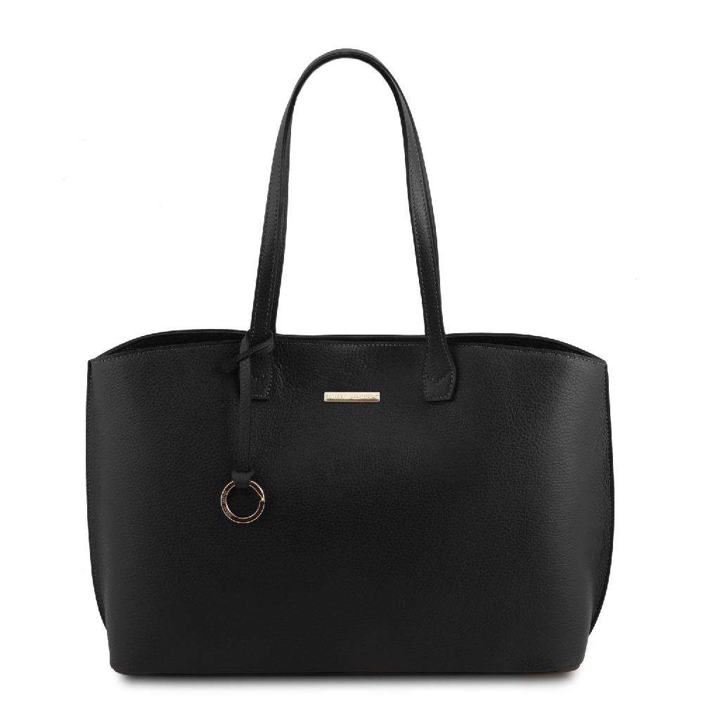 Tuscany Leather Borsa Shopping in Pelle e Portafoglio in Pelle 3 Ante con Portaspiccioli Grande vendita