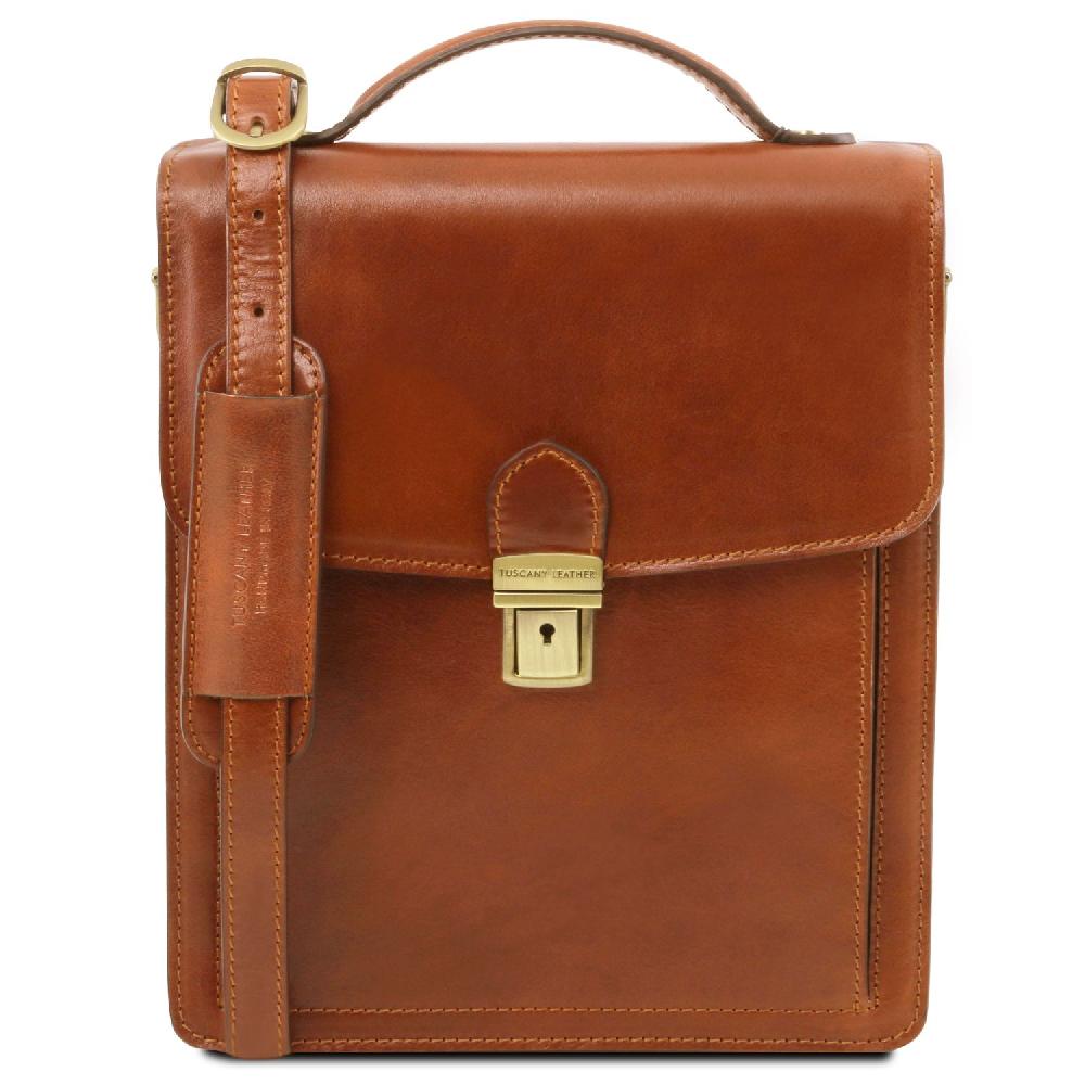 Tuscany Leather Borsello in Pelle a Tracolla - Misura Grande Online Outlet