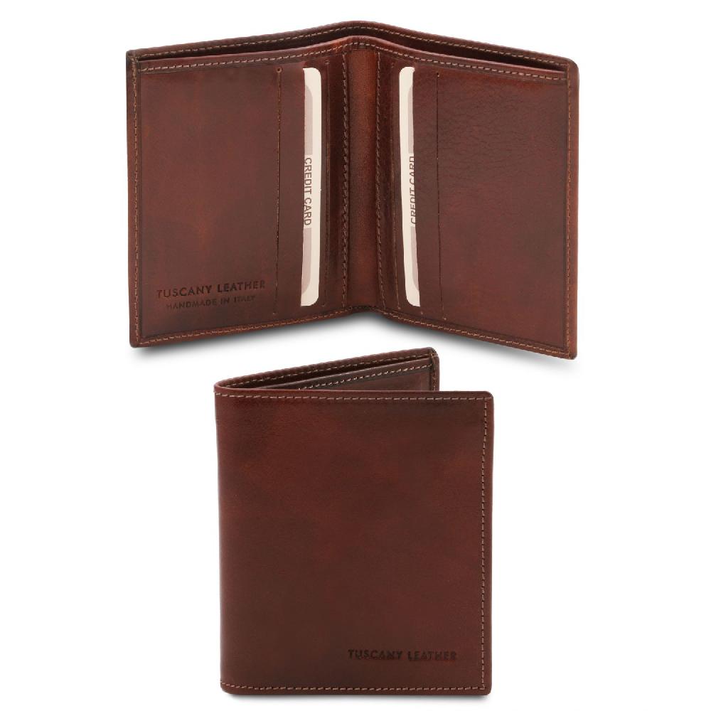 Tuscany Leather Esclusivo Portafoglio Uomo in Pelle 2 Ante Fino al 60% di sconto