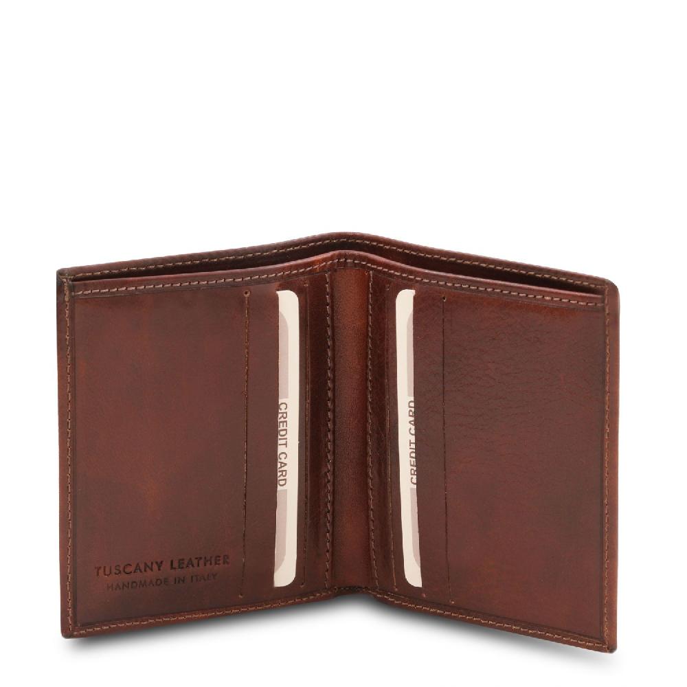 Tuscany Leather Esclusivo Portafoglio Uomo in Pelle 2 Ante Fino al 60% di sconto