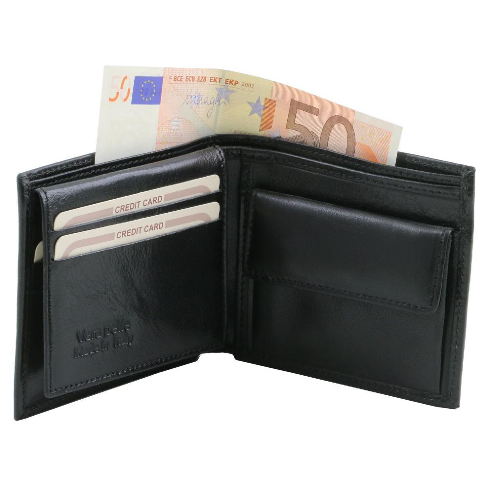 Tuscany Leather Esclusivo Portafoglio Uomo in Pelle 3 Ante con Portaspiccioli Super sconto