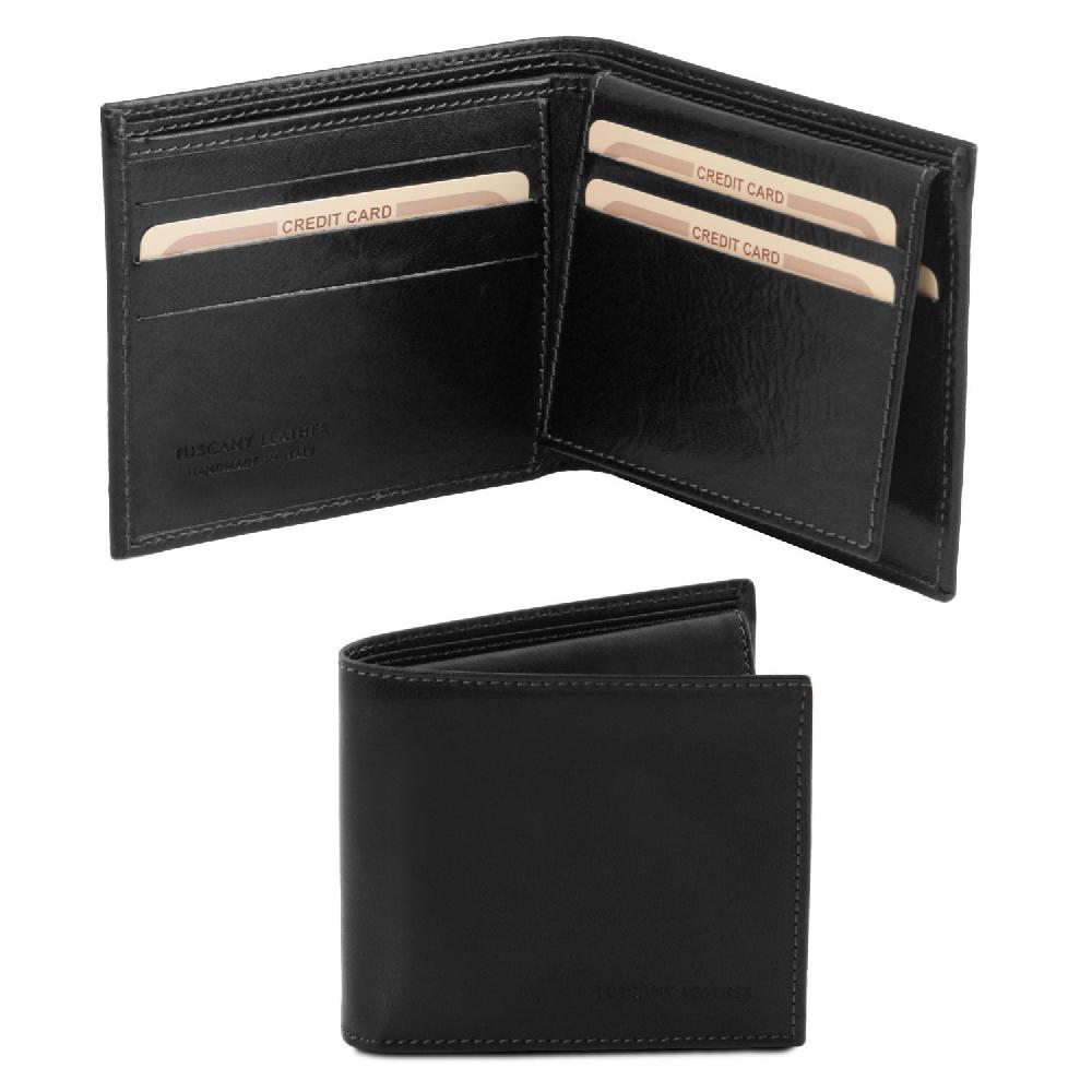 Tuscany Leather Esclusivo Portafoglio Uomo in Pelle 3 Ante Enormi sconti