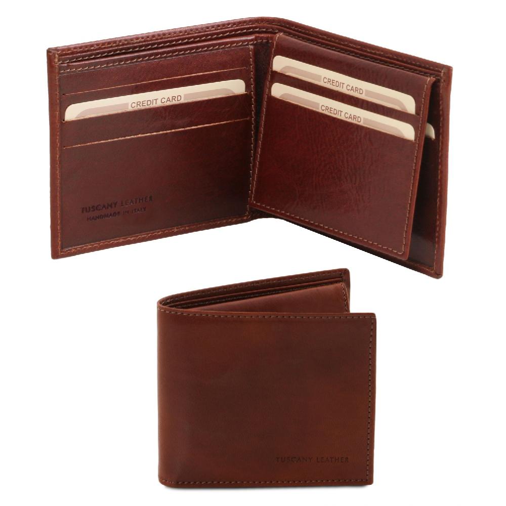 Tuscany Leather Esclusivo Portafoglio Uomo in Pelle 3 Ante Trasporto libero internazionale