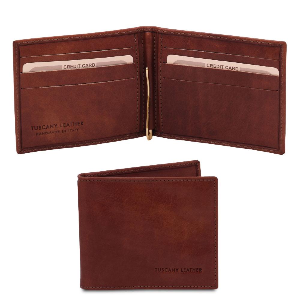 Tuscany Leather Esclusivo Portacarte in Pelle con Fermasoldi Italy