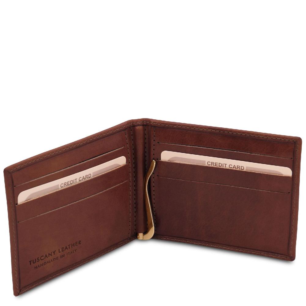 Tuscany Leather Esclusivo Portacarte in Pelle con Fermasoldi Italy