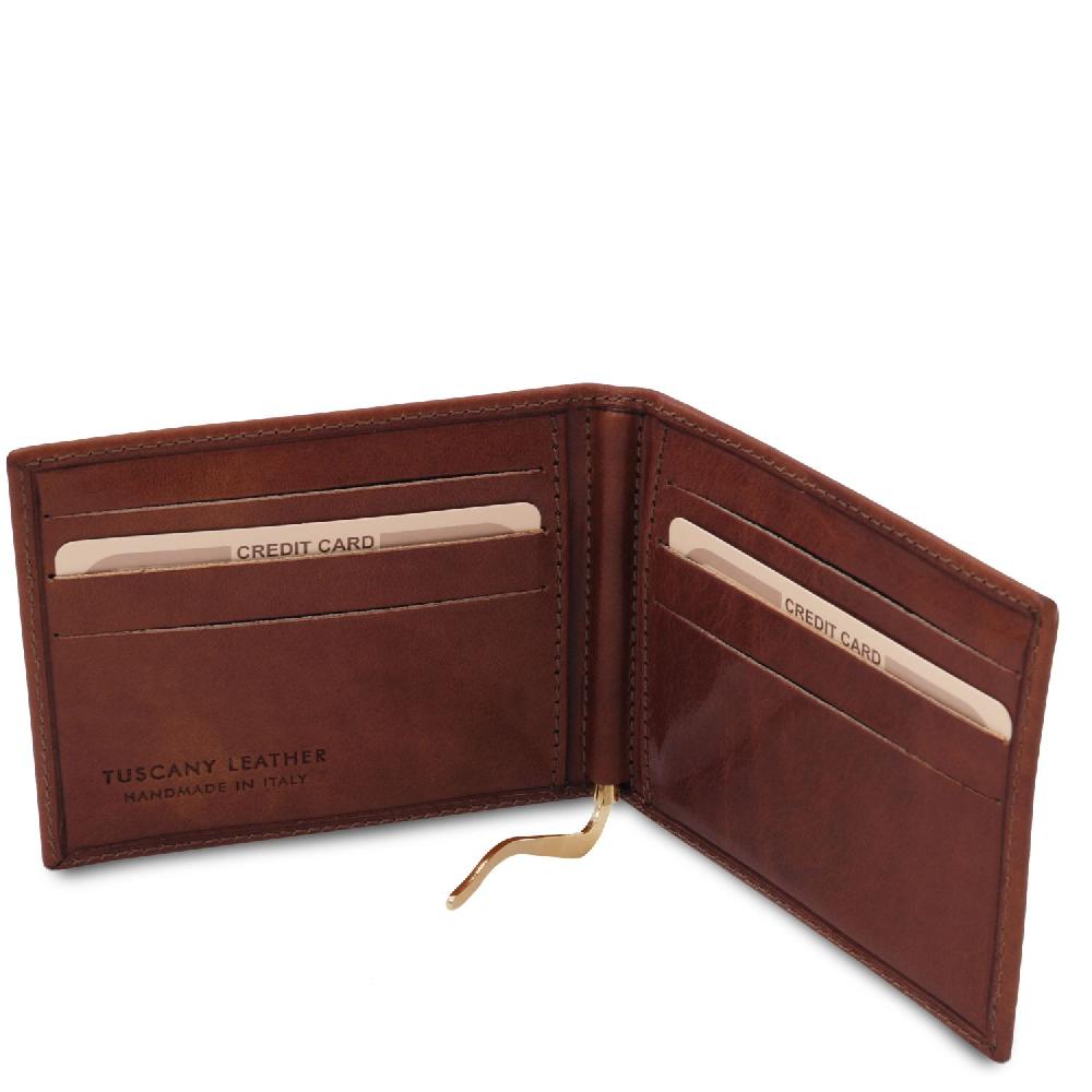 Tuscany Leather Esclusivo Portacarte in Pelle con Fermasoldi Italy