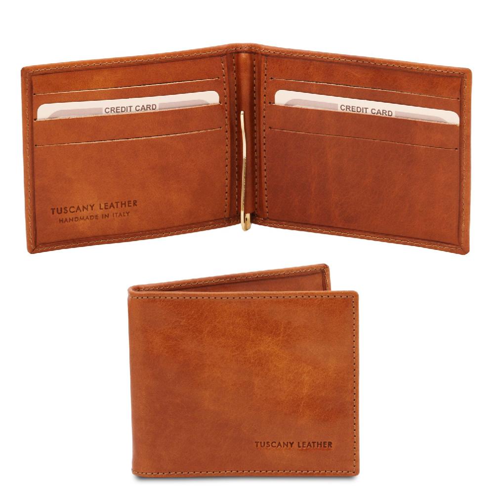Tuscany Leather Esclusivo Portacarte in Pelle con Fermasoldi Italia
