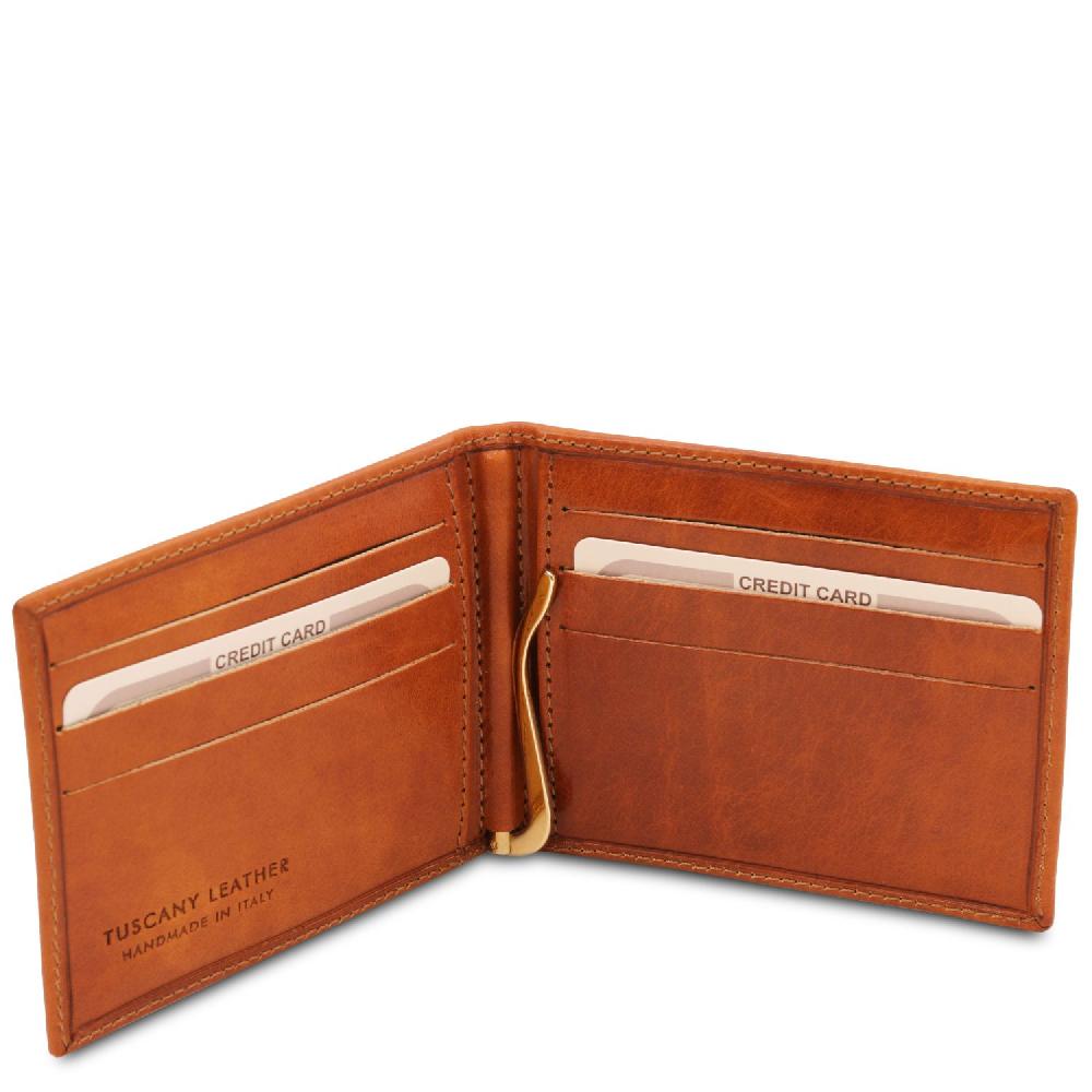Tuscany Leather Esclusivo Portacarte in Pelle con Fermasoldi Italia