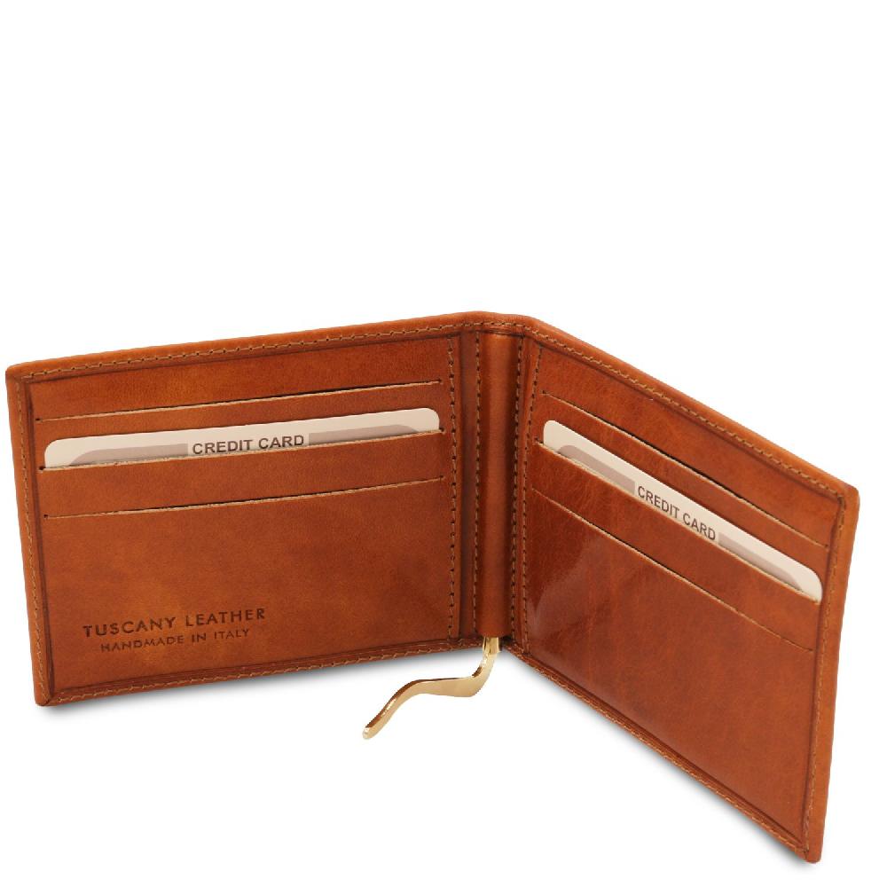 Tuscany Leather Esclusivo Portacarte in Pelle con Fermasoldi Italia