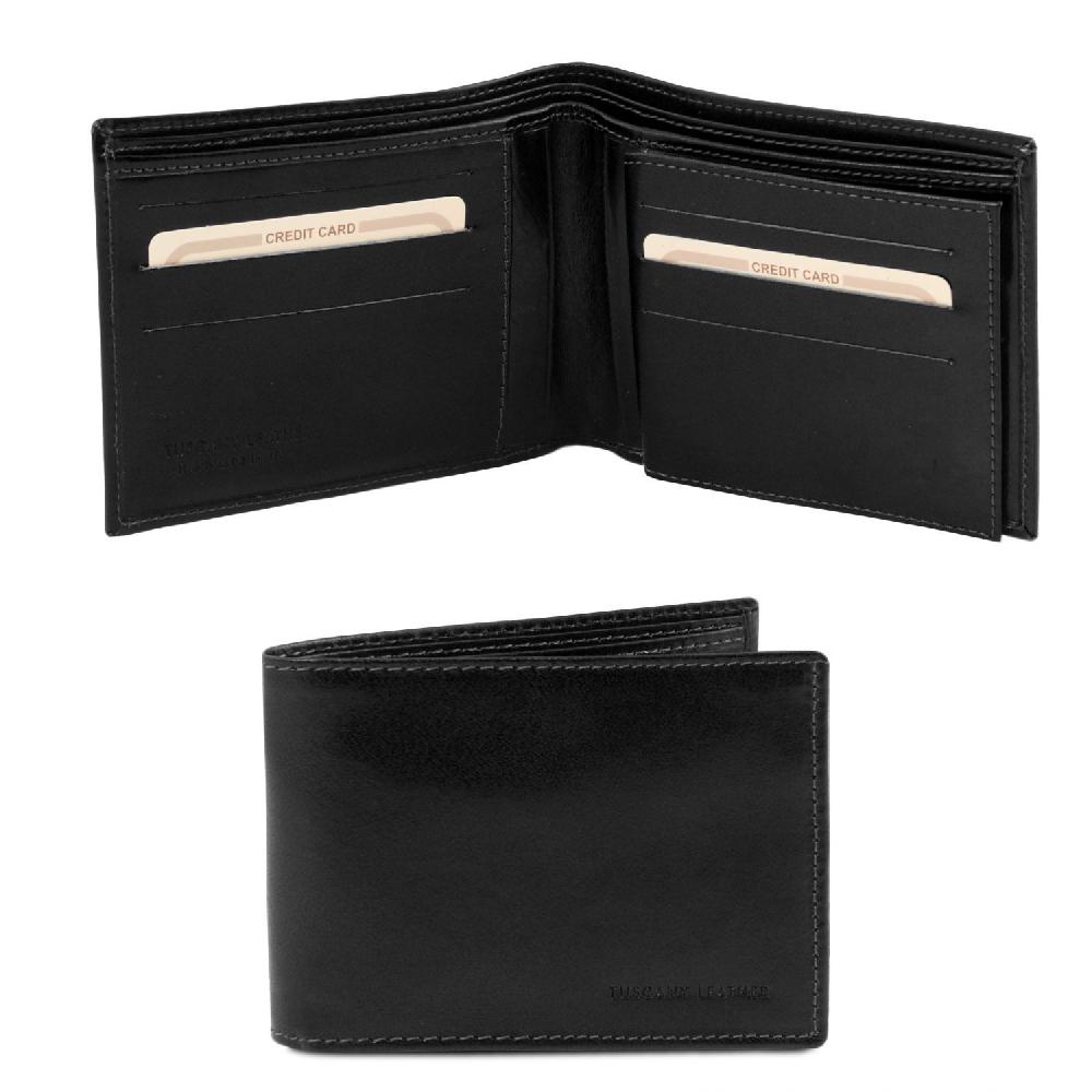 Tuscany Leather Esclusivo Portafoglio Uomo in Pelle 3 Ante In Linea