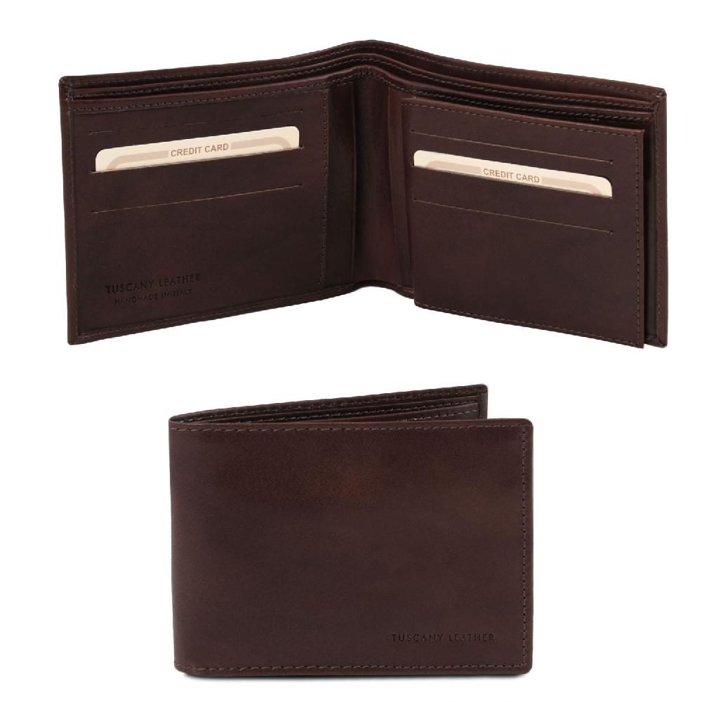 Tuscany Leather Esclusivo Portafoglio Uomo in Pelle 3 Ante Nuovo