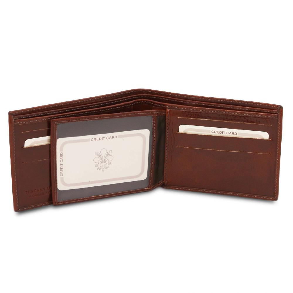 Tuscany Leather Esclusivo Portafoglio Uomo in Pelle 3 Ante Nuovo
