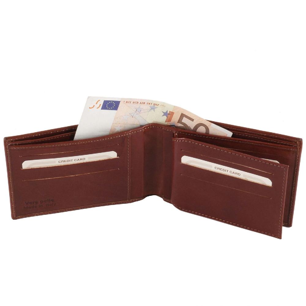 Tuscany Leather Esclusivo Portafoglio Uomo in Pelle 3 Ante Nuovo