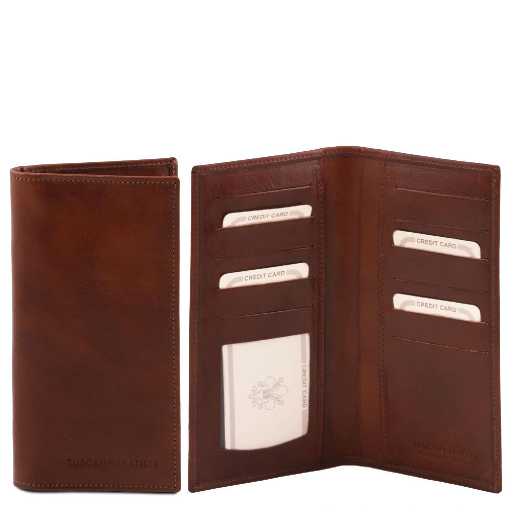 Tuscany Leather Esclusivo Portafoglio Verticale in Pelle 2 Ante Spedizione Gratuita