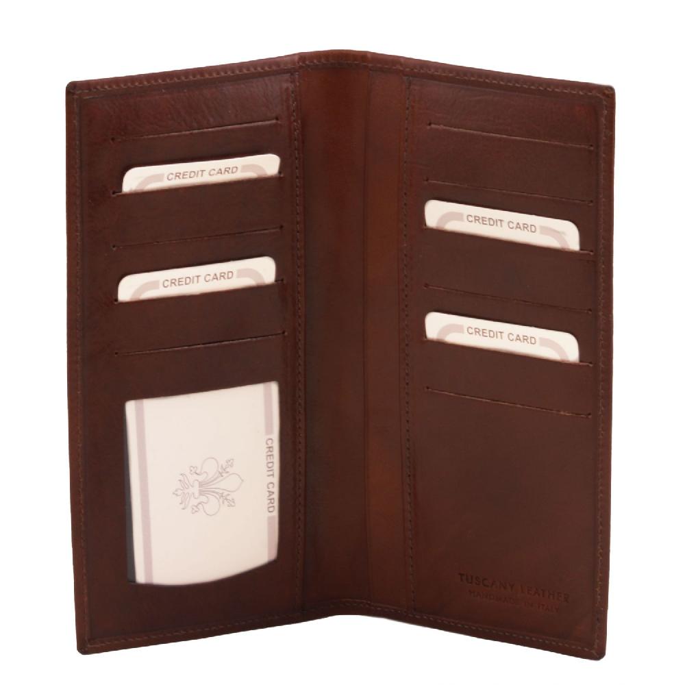 Tuscany Leather Esclusivo Portafoglio Verticale in Pelle 2 Ante Spedizione Gratuita