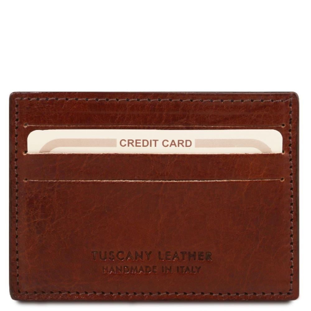 Tuscany Leather Esclusivo Portacarte di Credito in Pelle Qualità Garantita