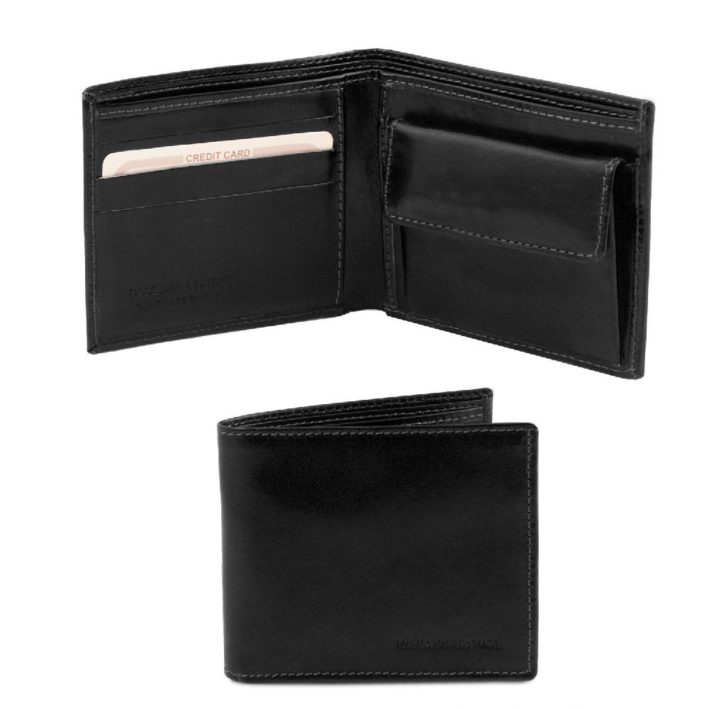 Tuscany Leather Esclusivo Portafoglio Uomo in Pelle 2 Ante con Portaspiccioli Negozi Online