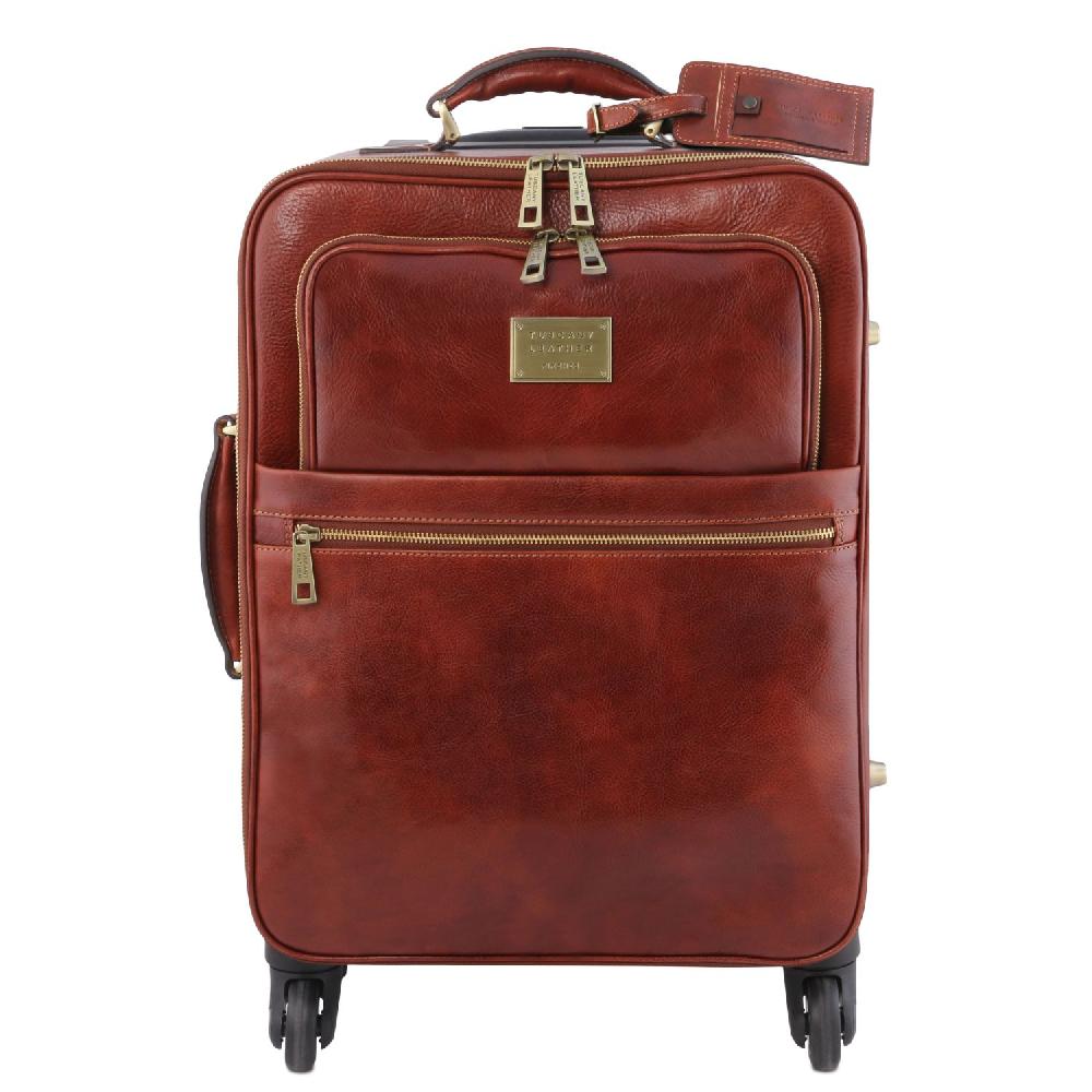 Tuscany Leather Trolley con 4 Ruote e Borsa Porta Computer TL SMART in Pelle Shopping Online
