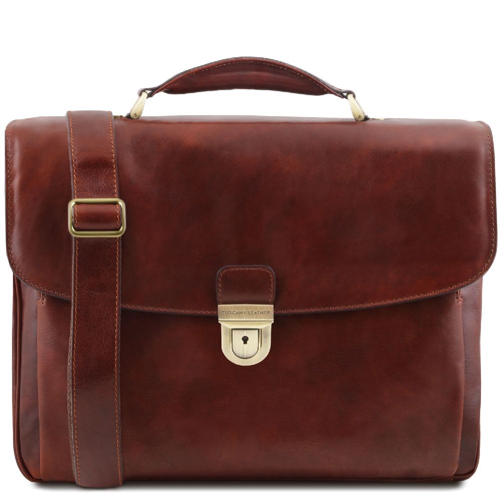 Tuscany Leather Trolley con 4 Ruote e Borsa Porta Computer TL SMART in Pelle Shopping Online