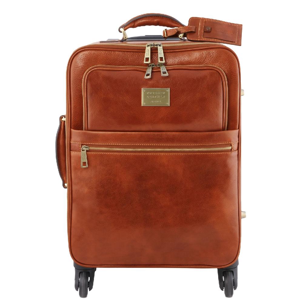 Tuscany Leather Trolley con 4 Ruote e Borsa Porta Computer TL SMART in Pelle Affare Del Giorno