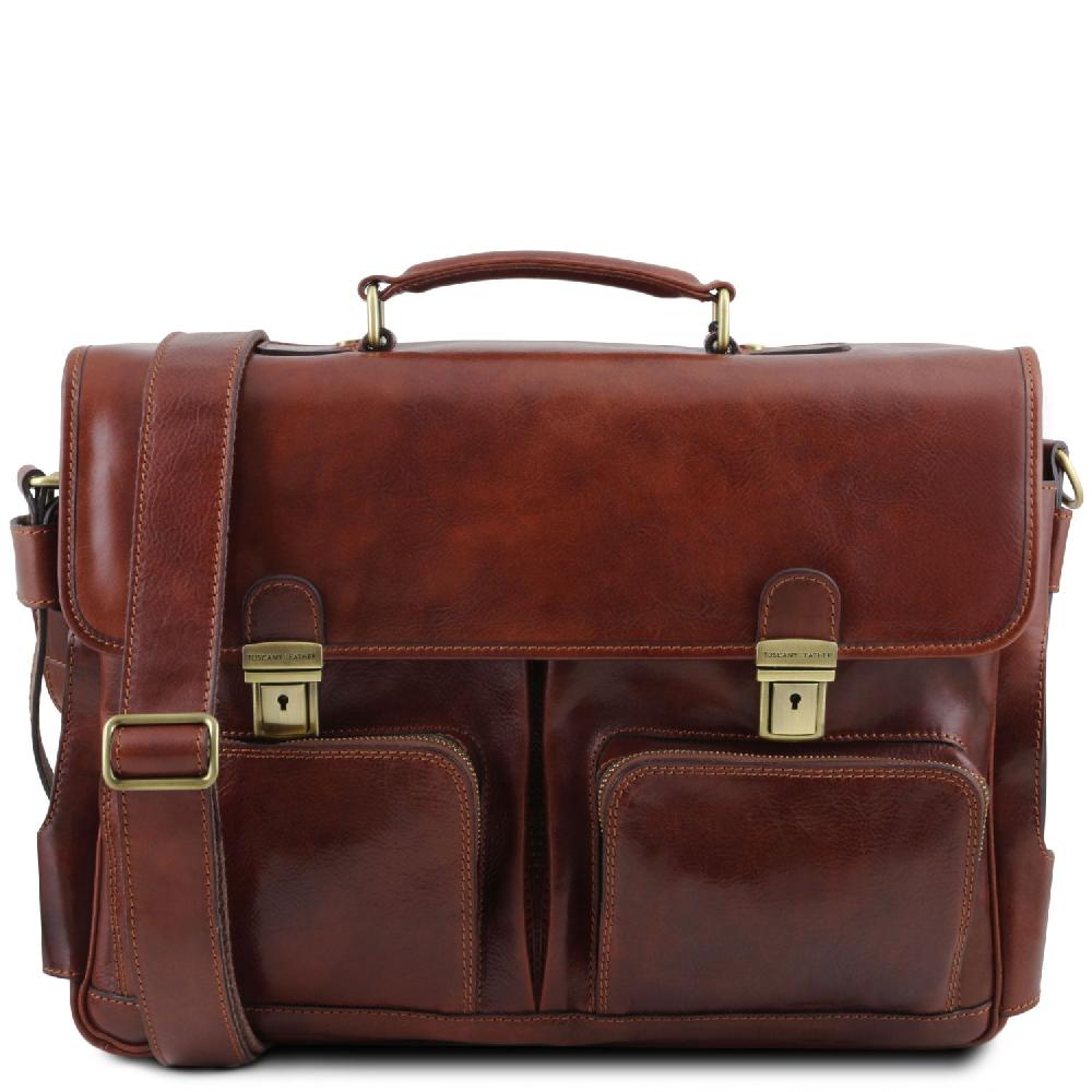 Tuscany Leather Borsa Multiscomparto da Lavoro TL SMART con Tasche Frontali in Pelle Economico