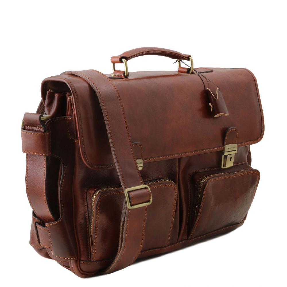 Tuscany Leather Borsa Multiscomparto da Lavoro TL SMART con Tasche Frontali in Pelle Economico