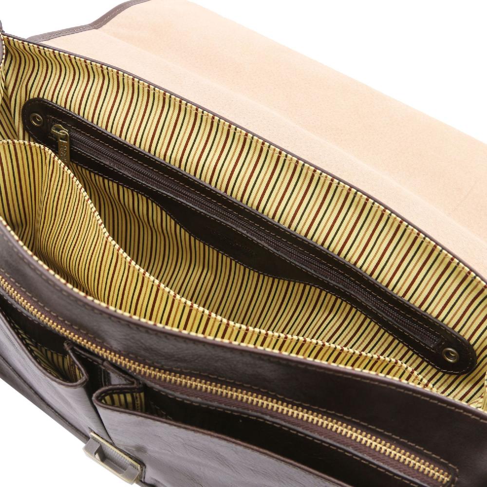Tuscany Leather Borsa da Lavoro TL SMART Multiscomparto in Pelle con Pattella In Vendita